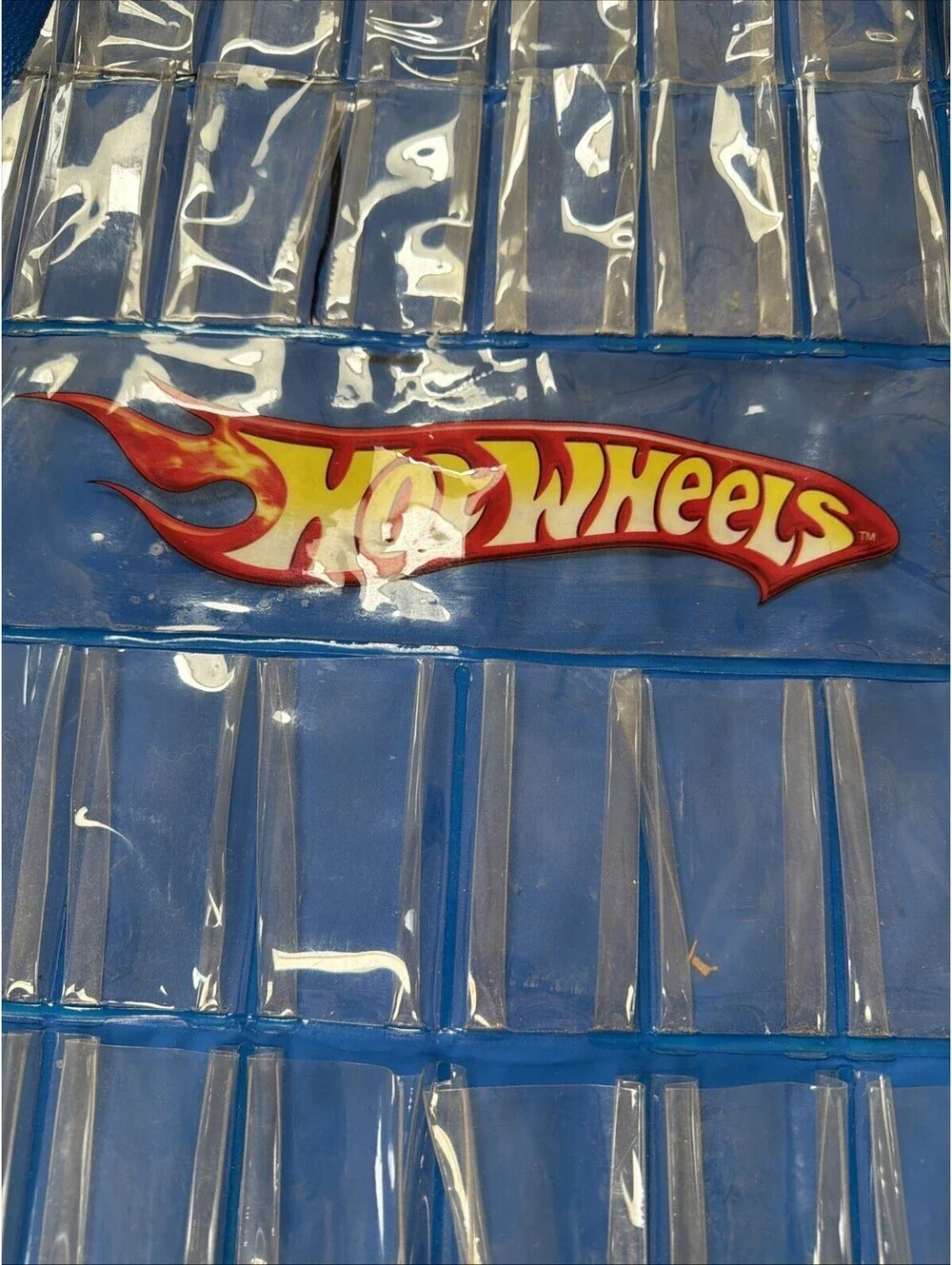 Hot Wheels Hanging 58 Car Organizer Over Door Blue Clear Slots Toy Storage